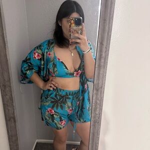 Tropical Floral Two-Piece Set